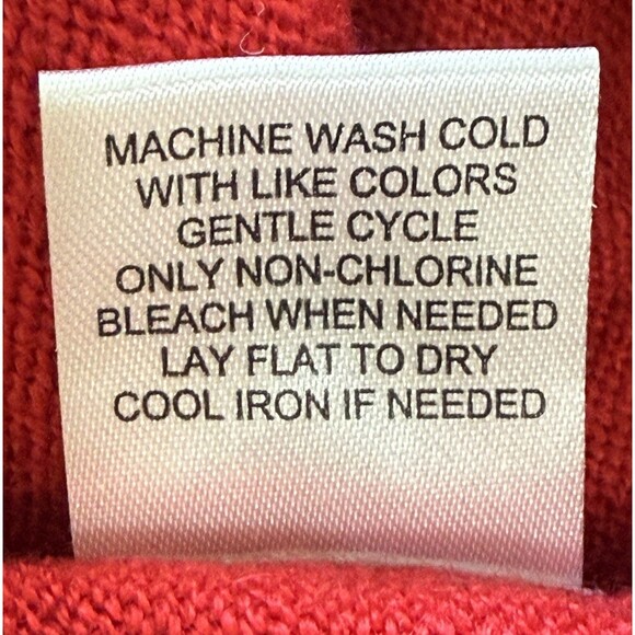 Adrienne Vittadini Red Asymmetric Shawl Collar Sweater Faux Wrap Front Elegant L - Picture 7 of 9